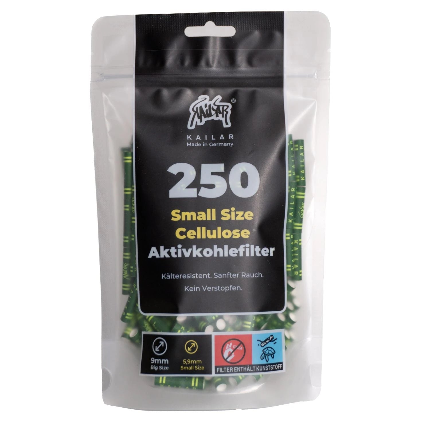 Kailar Aktivkohlefilter Cellulose Slim 6mm (250 Stück) Kailar